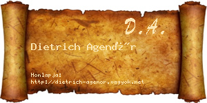 Dietrich Agenór névjegykártya